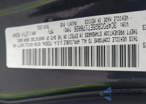 2014 Dodge Journey Sxt from USA, damaged, VIN 3C4PDCBG5ET178026